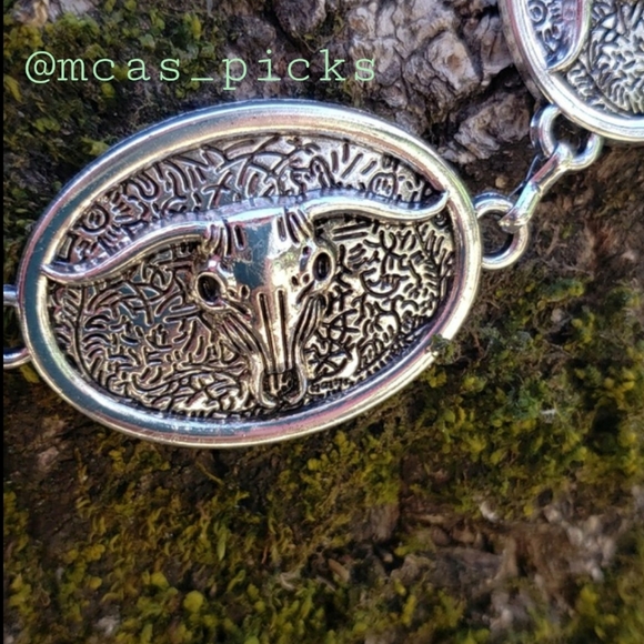 Bull Concho Belt Chain Belt Western Belt Cowgirl Belt Rodeo Belt Steer Belt - Picture 8 of 16